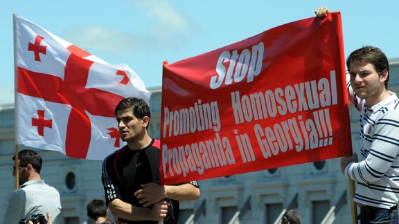 anti GAY DEMONSTRATION tbilisi