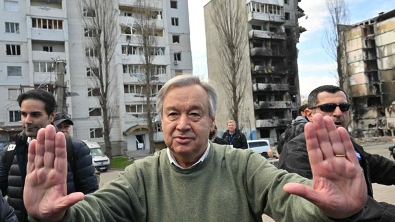 Kijiva, ANO ģenerālsekretārs Antoniu Guterešs (Antonio Guterres) (