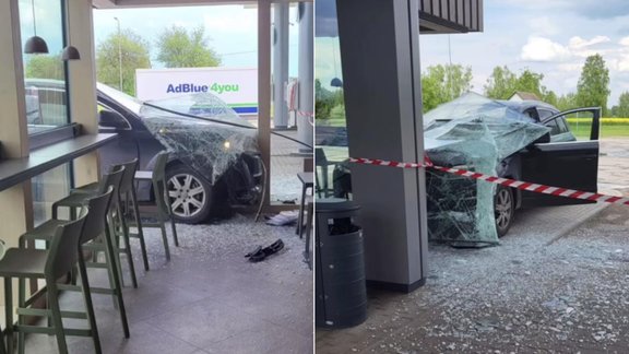 Sieviete bez autovadītājas tiesībām ar "Audi" ietriecas "Virši" benzīntankā