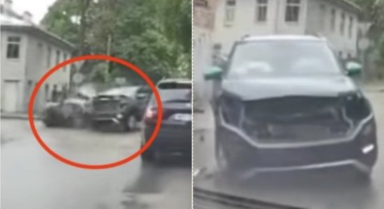 ВИДЕО: в Риге столкнулись BMW и каршеринговый автомобиль, есть пострадавшая