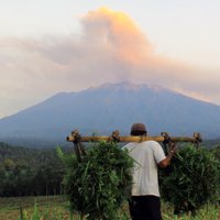 Foto: Bali salas lidosta atkal slēgta vulkāna dēļ