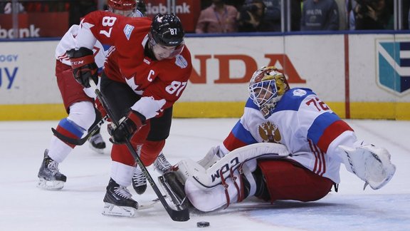  Canada Sidney Crosby scores Russia Sergei Bobrovsky 