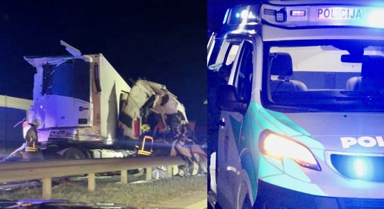 ФОТО. В трагическом ДТП на дороге Каунас-Мариямполе-Сувалки погиб человек