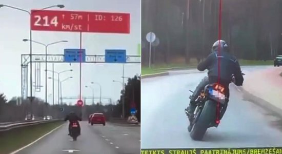Video: Motociklists uz Jūrmalas šosejas no policijas bēg ar 225 km/h
