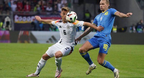 Ukrainas futbolisti cīnās neizšķirti ar "Euro 2024" mājinieci Vāciju