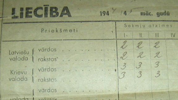 Skolas liecība 1944/45. mācibu gads - 4