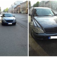 Foto: 'Mercedes-Benz' vadītājs Rīgā spēkratu regulāri novieto uz ietves