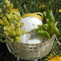 Ēteriskais kļavu ziedu, liepu lapu un citrona saldējums