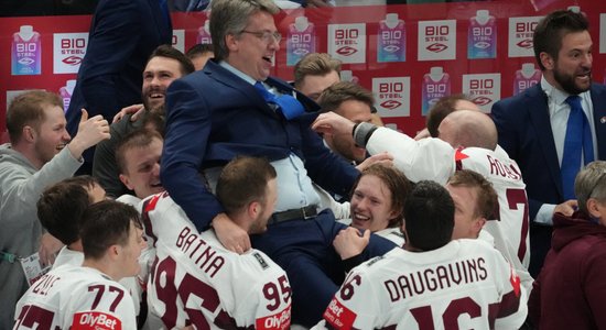 ВИДЕО: Что творилось в раздевалке сборной Латвии после победного матча за бронзу