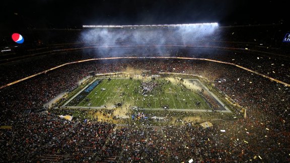 Denver Broncos win in Super Bowl 50 against the Carolina Panthers