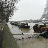 Foto: Pārplūdušās Sēnas upes dēļ ierobežo piekļuvi Luvras muzeja ekspozīcijai