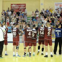 Latvijas handbola izlase PČ kvalifikācijas spēlē pārspēj Igauniju