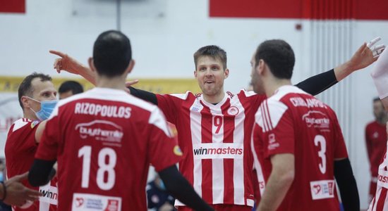 Volejbolisti ārzemēs: rezultatīvais Egleskalns tuvina 'Olympiacos' čempionu titulam