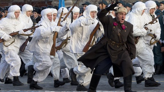 march in Red Square in Moscow