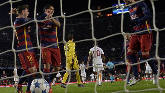 Gerard Pique, Lionel Messi, Luis Suarez Barcelona