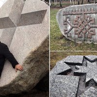 Ciemos: Tēlnieka Sterģa iespaidīgā akmens rakstu darbnīca Stopiņos
