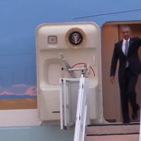 ASV prezidents Baraks Obama ierodas Igaunijā