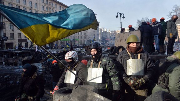 barricade in central Kiev