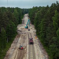 Foto: Pie Ventspils notiek ceļu būvdarbi Kolkas un Dundagas virzienā