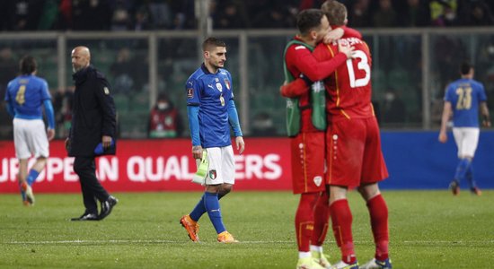 Ziemeļmaķedonijas futbolisti negaidīti aptur Itāliju ceļā uz Pasaules kausu