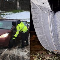 Foto: Policijas reidā gandrīz katrs desmitais apturētais ir ar plikām riepām