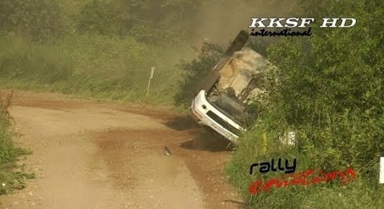 Video: Kļūmes, sānslīdes un 'vāki' rallijsprintā 'Gulbis 2014'