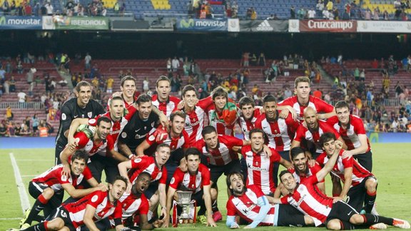 Athletic Bilbao celebrate Spanish Supercup