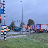 Ogrē VUGD operatīvais transports sadūries ar mikroautobusu