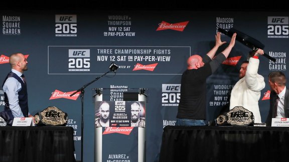 UFC president Dana White stops Conor McGregor, Eddie Alvarez 