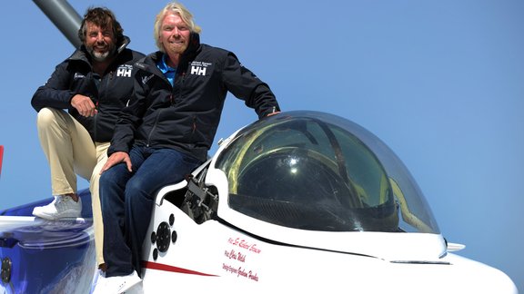 Sir Richard Branson and explorer Chris Welsh