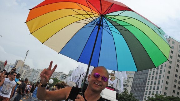 LGBT Pride parade along Copacabana beach in Rio