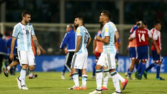 Argentina Sergio Aguero after losing Paraguay