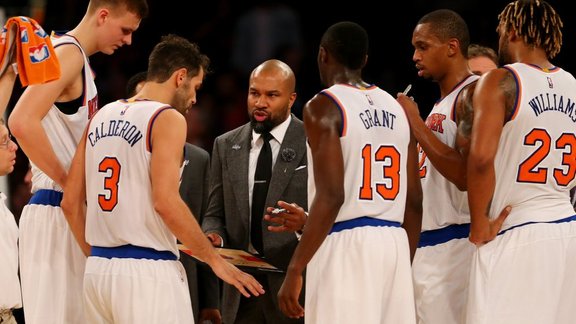 Head coach Derek Fisher of the New York Knicks