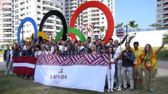 Latvijas karoga pacelšana Rio olimpiskajā ciematā - 14