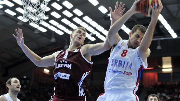 EČ basketbolā: Latvija - Serbija