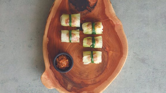 1. Yangbaechu-ssambap (Cabbage Wraps and Rice)