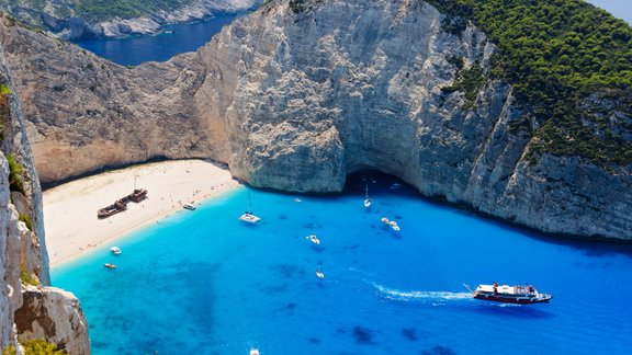 Navagio pludamale Grieķija