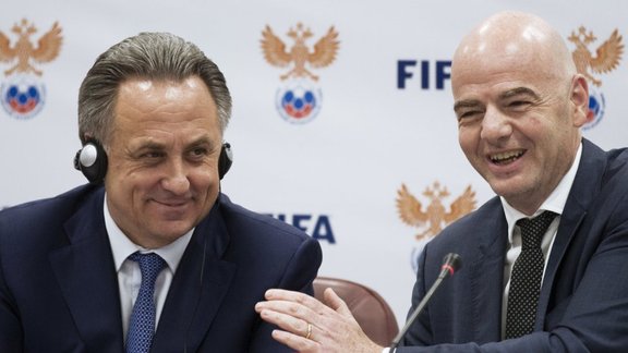 President Gianni Infantino and Sports Minister Vitaly Mutko