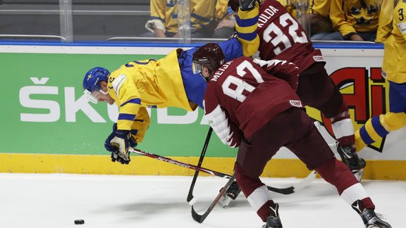 Hokejs, pasaules čempionāts: Latvija - Zviedrija