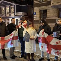 Foto: Latvijā piketē Gruzijas tautas atbalstam 