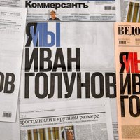 Krievijas laikraksti publicē aizstāvību aizturētajam žurnālistam Golunovam