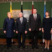 ФОТО встречи Раймонда Вейониса с президентами Литвы, Эстонии и Германии