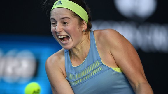 Teniss: Australian Open: Jeļena Ostapenko - Jinjina Duaņa