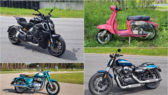 Izmēģinām jaunākos motociklus: kāpēc motors griežas uz otru pusi un kāpēc jāklonē "Harley-Davidson"?