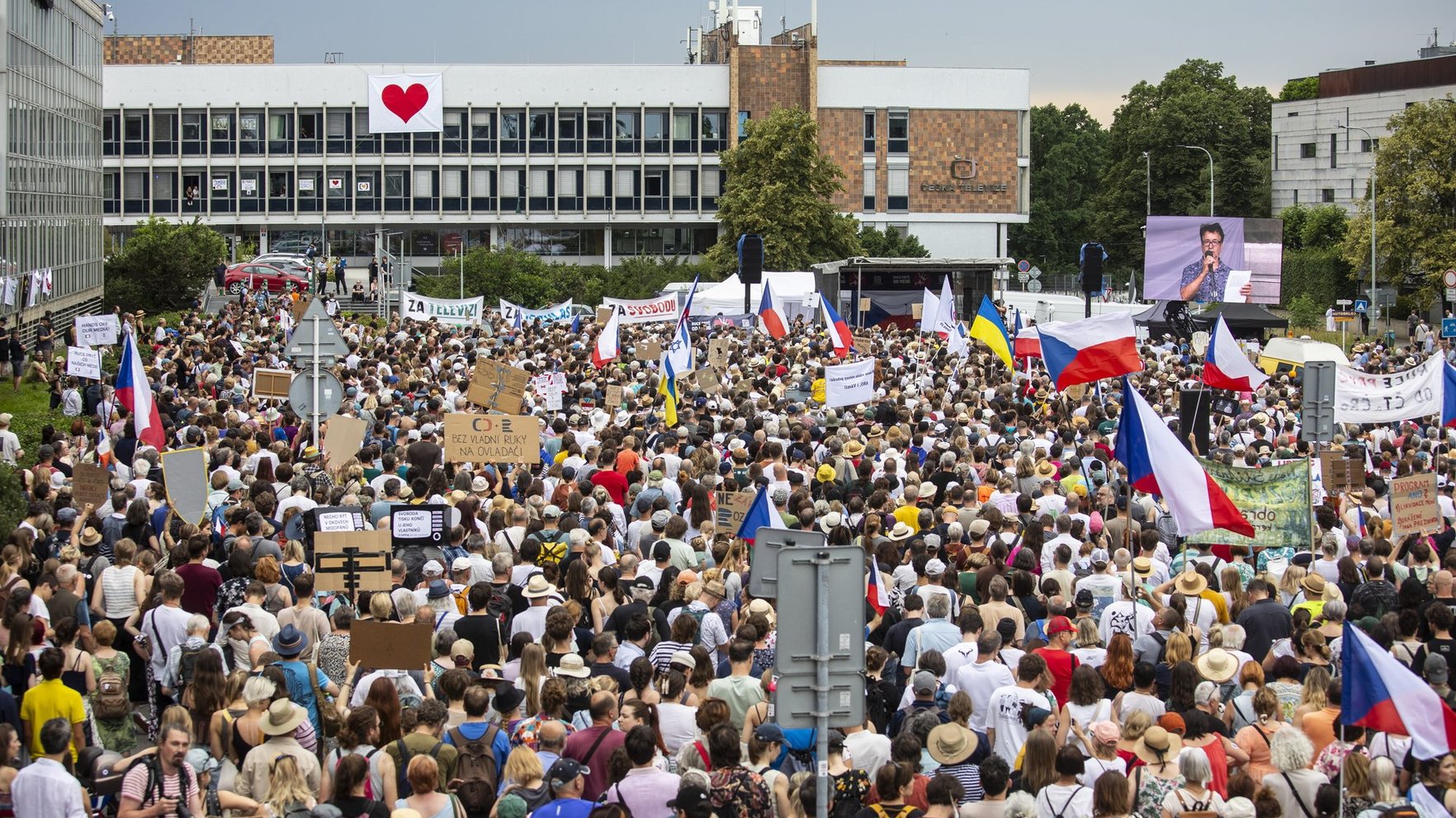 Thousands in Czech Republic protest government's public media funding plan