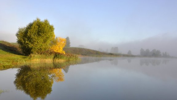 rudens; ainava; ezers; ūdens