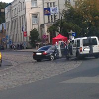 Полицейская машина протаранила "легковушку" в Агенскалнсе