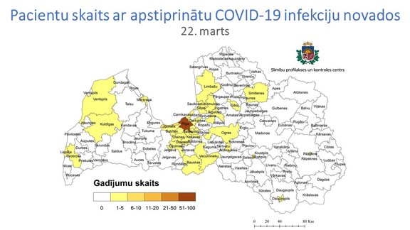 Covid-19 izplatības karte Latvijā