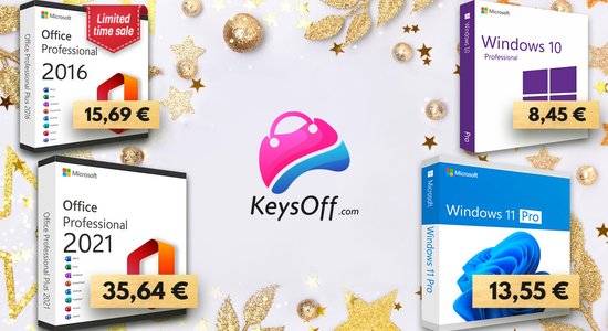 Palutini sevi Jaunajā gadā! "Office 2021" – 35,64 EUR, "Windows 11" tikai 13,55 EUR