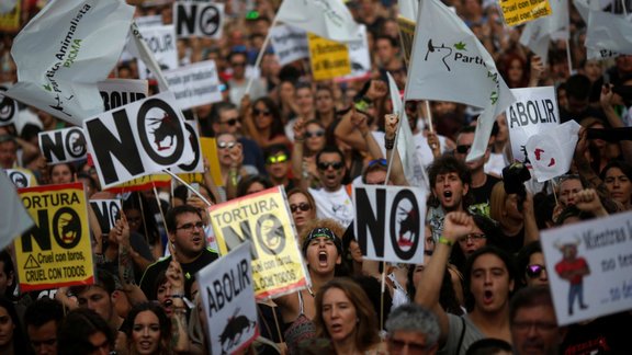 Protests Madridē pret vēršu cīņām - 6